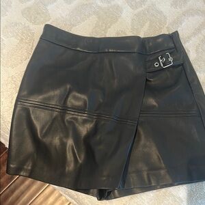 Zara Black Faux Leather Skirt